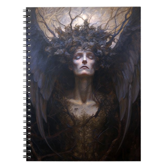 Mörk Angel Gothic Goth Fantasy Art Anteckningsbok (Framsidan)