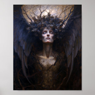 Mörk Angel Gothic Goth Fantasy Art Poster