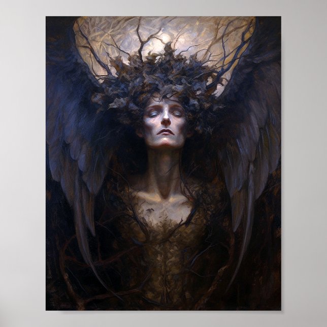 Mörk Angel Gothic Goth Fantasy Art Poster (Framsidan)