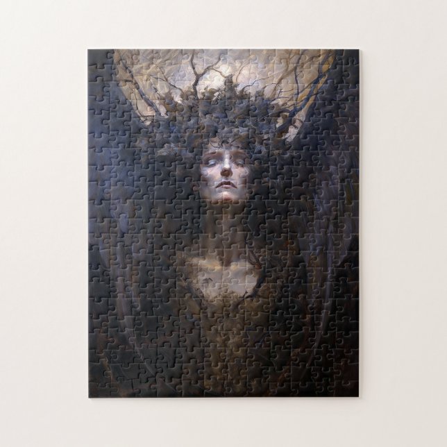 Mörk Angel Gothic Goth Fantasy Art Pussel (Vertikal)