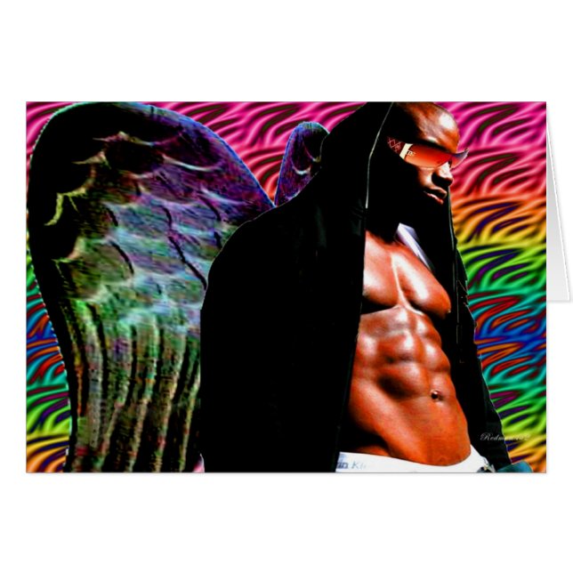 Mörk Angel Hälsningskort (Framsidan Horizontal)