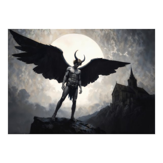 Mörk Ängel Lucifer Fototryck (Framsidan)