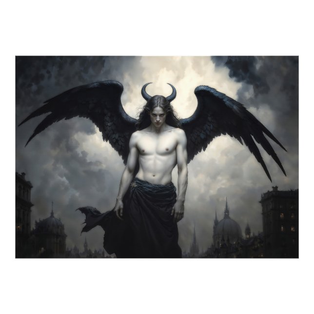 Mörk Ängel Lucifer Fototryck (Framsidan)