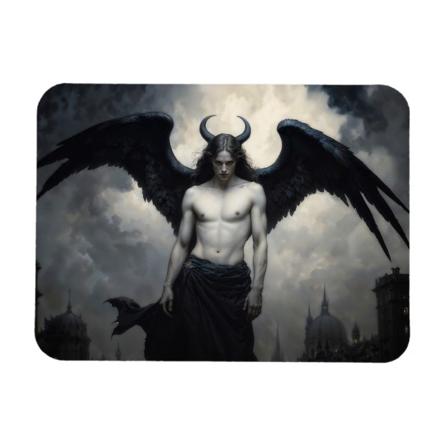 Mörk Ängel Lucifer Magnet (Horisontell)