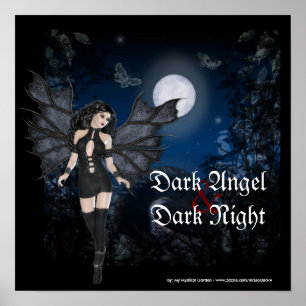 Mörk Angel & Mörk Nattfantasy Poster/Skriv ut Poster