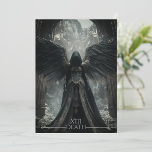 Mörk Angel of Death Tarot Card Halloween fest Inbjudningar