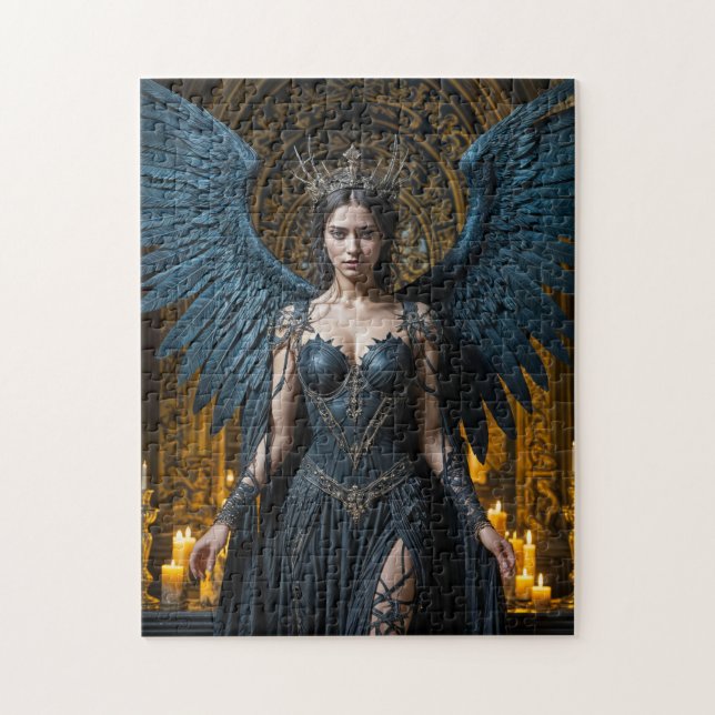 Mörk Angel Queen i Candlelit Hall Pussel (Vertikal)