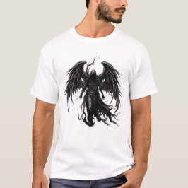Mörk Ängel Skördeman i Huvaad Roba T Shirt