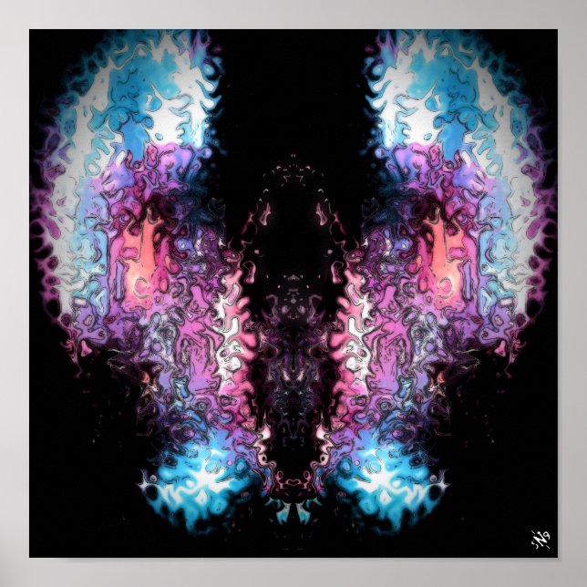 Mörk angel v1 - mönster pareidolia poster (Framsidan)