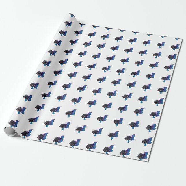 Mörk Angelfish Wrapping Papper Presentpapper (Utrullad)