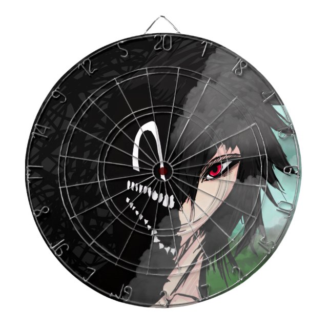 Mörk Anime Fantasy Kråka och Demon Konst Darttavla (Framsidan)