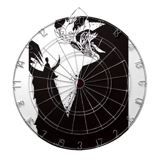 Mörk Anime Fantasy Kråka och Demon Konst Darttavla (Framsidan)