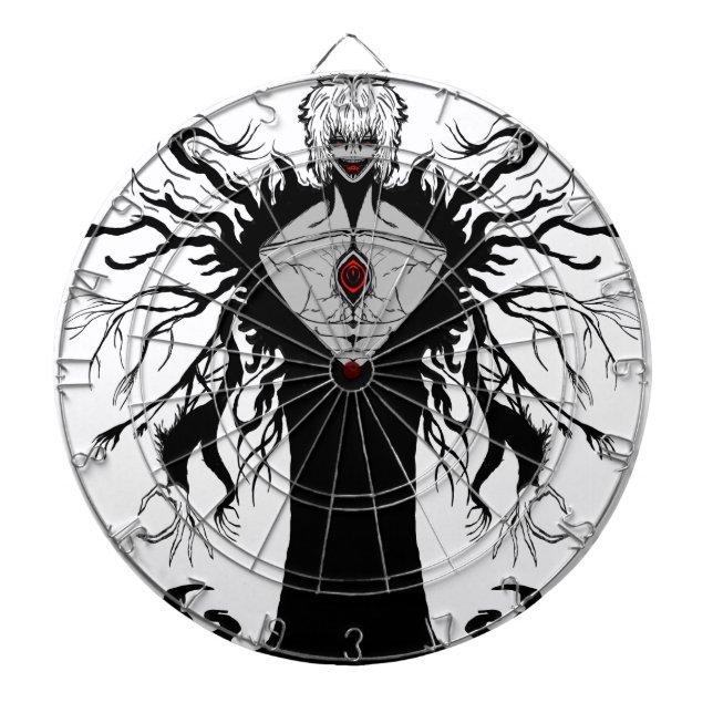 Mörk Anime Fantasy Kråka och Demon Konst Darttavla (Framsidan)