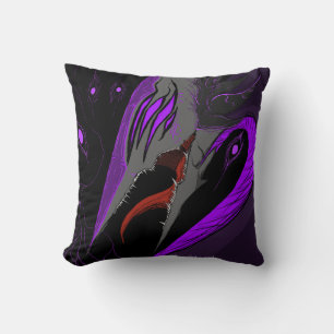 Mörk Anime Fantasy Kråka och Demon Konst Kudde