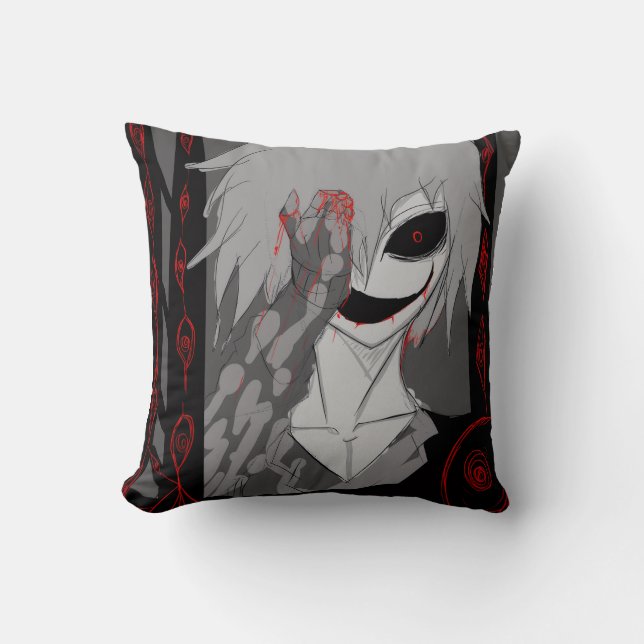 Mörk Anime Fantasy Kråka och Demon Konst Kudde (Framsida)