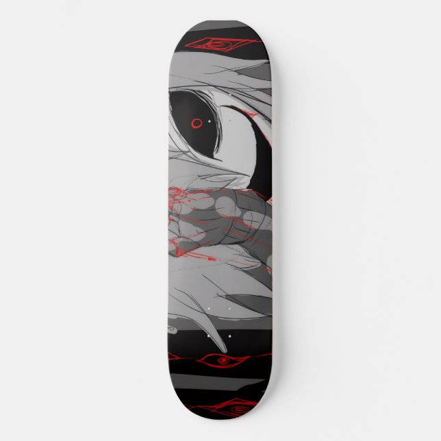 Mörk Anime Fantasy Kråka och Demon Konst Mini Skateboard Bräda 18,5 Cm (Framsida)