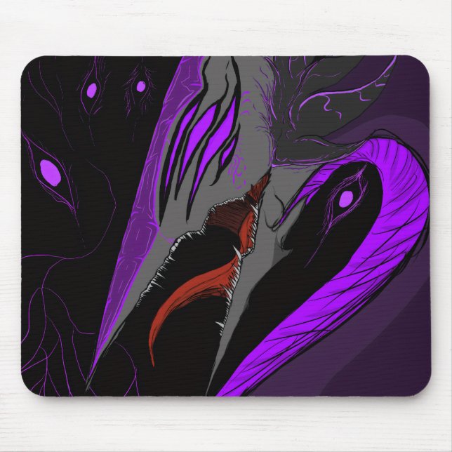Mörk Anime Fantasy Kråka och Demon Konst Musmatta (Framsidan)