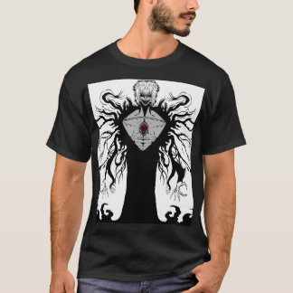 Mörk Anime Fantasy Kråka och Demon Konst T Shirt