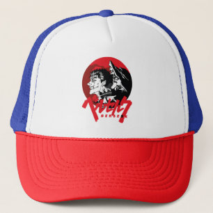 Mörk Anime Warrior Retro Red Art Keps