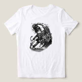 Mörk Animeflicka med jättekatt KONST T Shirt