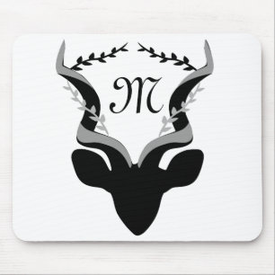 Mörk Antelope Silhouette Monogram Musmatta
