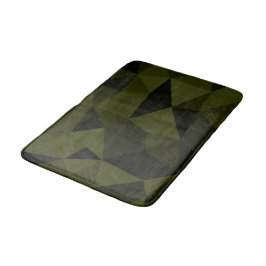Mörk armégrön svart geometrisk mesh-mönster cool badrumsmatta