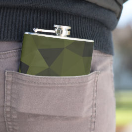 Mörk armégrön svart geometrisk mesh-mönster cool fickplunta