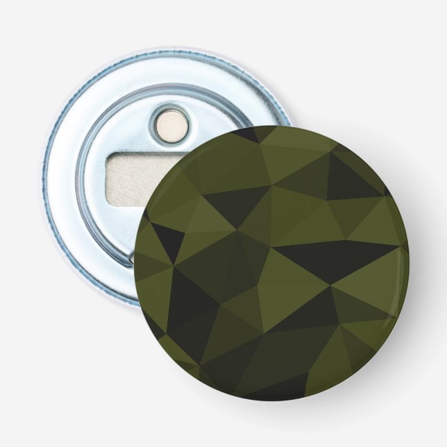 Mörk armégrön svart geometrisk mesh-mönster cool  flasköppnare (Framsidan)