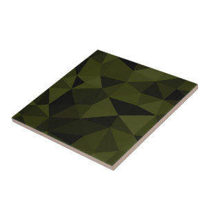 Mörk armégrön svart geometrisk mesh-mönster cool  kakelplatta