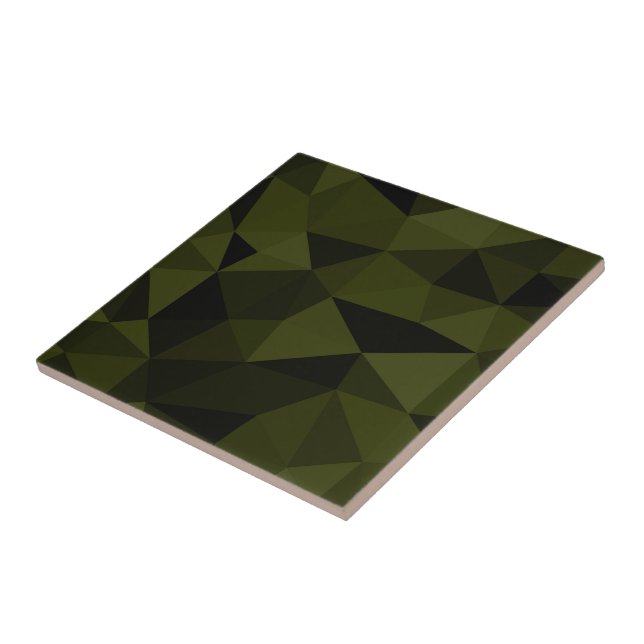 Mörk armégrön svart geometrisk mesh-mönster cool  kakelplatta (Sidan)