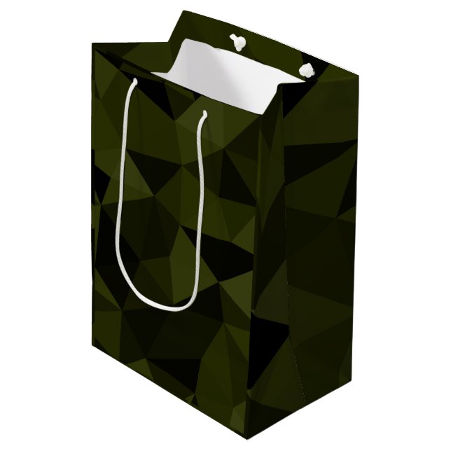 Mörk armégrön svart geometrisk nätmönster cool  (Framsidan Vinklad)