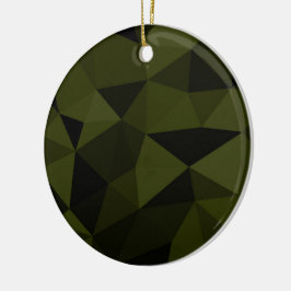 Mörk armégrön svart geometrisk nätmönster cool julgransprydnad keramik