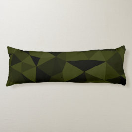 Mörk armégrön svart geometrisk nätmönster cool  kroppskudde