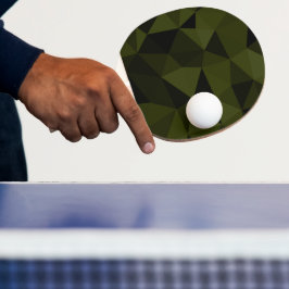Mörk armégrön svart geometrisk nätmönster cool pingisracket