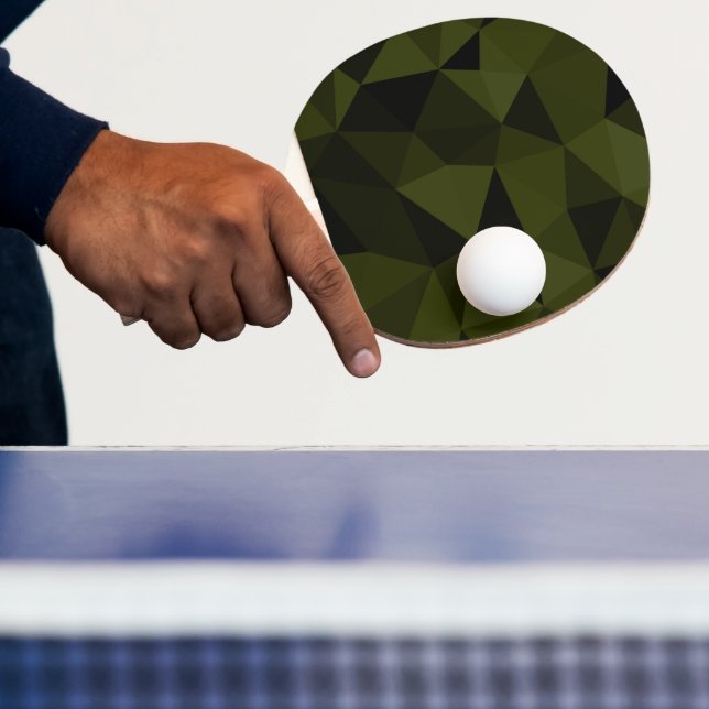 Mörk armégrön svart geometrisk nätmönster cool  pingisracket (Insitu)