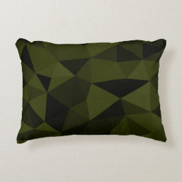 Mörk armégrön svart geometrisk nätmönster cool prydnadskudde