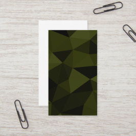 Mörk armégrön svart geometrisk nätmönster cool visitkort