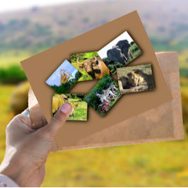 Mörk av afrikansk Wildlife Collage Vykort