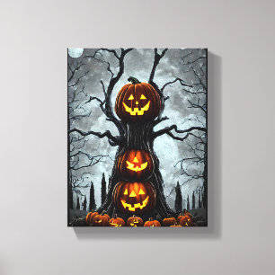 mörk av av pooky lantern pumkin träd canvastryck