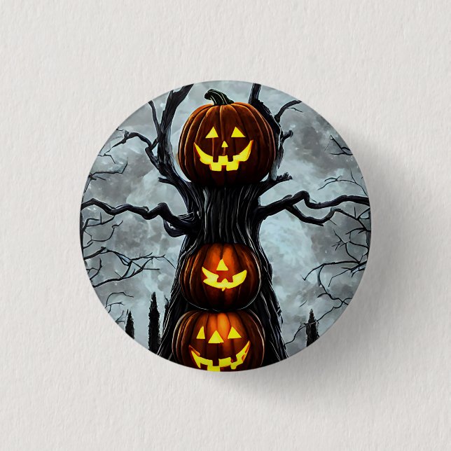 mörk av  av pooky lantern pumkin träd knapp (Framsida)