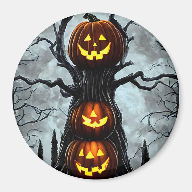 mörk av  av pooky lantern pumkin träd magnet (Framsidan)