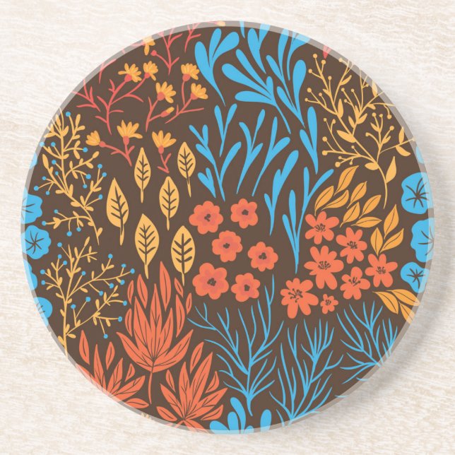mörk av blommigt Dudles Underlägg Sandsten (Framsidan)