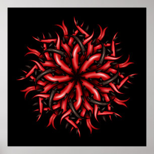 Mörk av Creepy Horror Demon Tentacles Poster