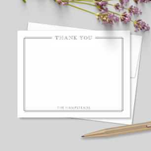 Mörk av Elegant Grått Stationery för familje- elle Tack Kort