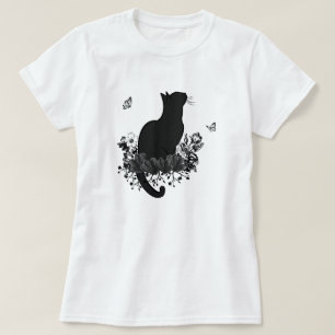 Mörk av fjäder i Vintage av fetma Blommigtar T Shirt