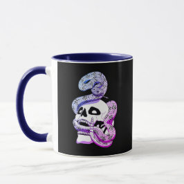 Mörk av Gotham Lila & Blue Snake and Skull Mugg