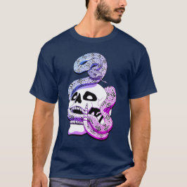 Mörk av Gotham Lila & Blue Snake and Skull T Shirt