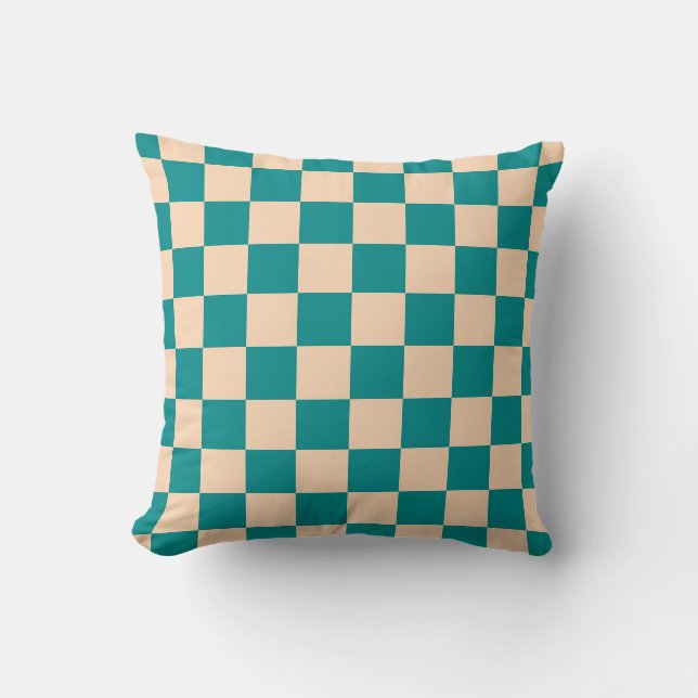 Mörk av kontrollpanel för cyan och mjuk persika kudde (Framsida)