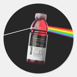 Mörk av köttets vattenstämpel runt klistermärke