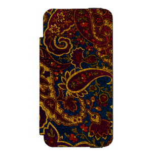 Mörk av ljus vintage, brun paisley-design